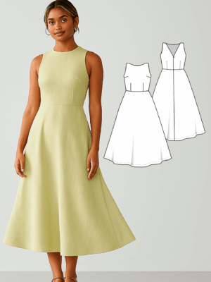 Kiwi women's dress sewing pattern + video tutorial