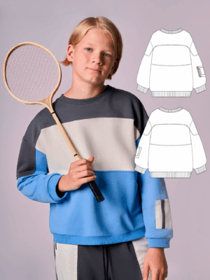 Radius boys' sweatshirt sewing pattern + video tutorial