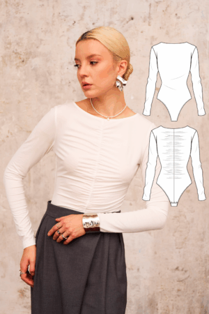 Pearl women's bodysuit sewing pattern + video tutorial