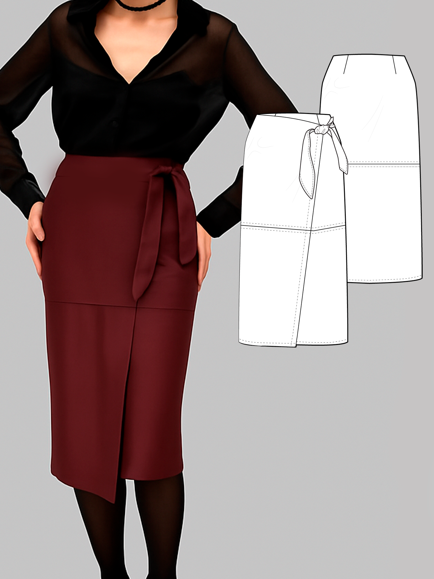 Ruby women's skirt sewing pattern + video tutorial