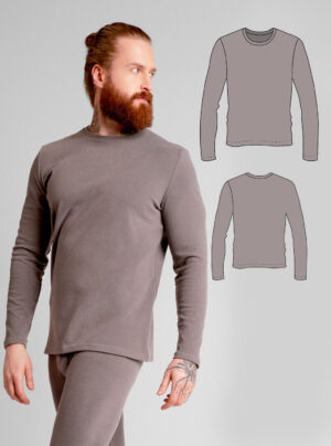Amur men's long sleeve sweatshirt sewing pattern + video tutorial