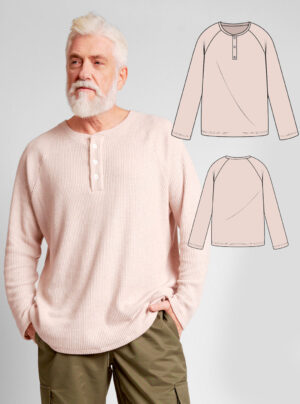 Don men's long sleeve shirt sewing pattern + video tutorial