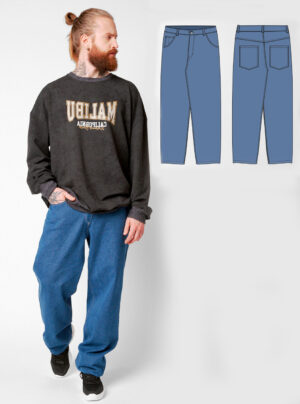 Elbrus men's jeans sewing pattern + video tutorial