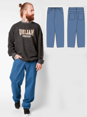 Elbrus men's jeans sewing pattern + video tutorial