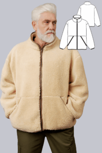 Taimyr men's fleece jacket sewing pattern + video tutorial