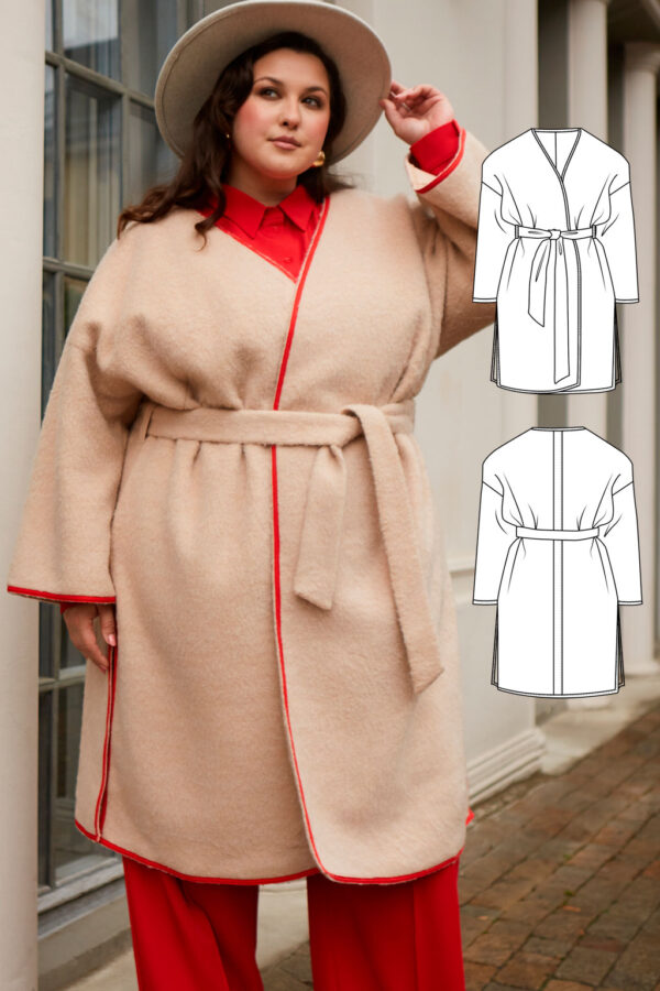 Karoline women's shacket sewing pattern + video tutorial - Fabrico