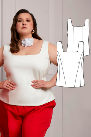 Laura women's corset top sewing pattern + video tutorial