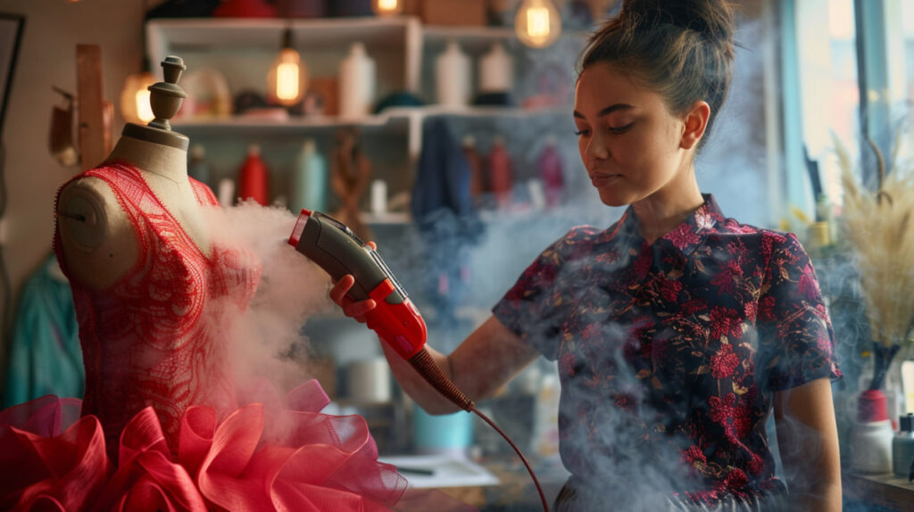 Pressing a seam with a steam iron — the technique that gives handmade garments a professional finish