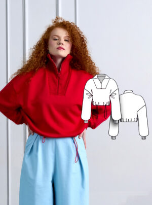 Nika women's sweatshirt sewing pattern + video tutorial