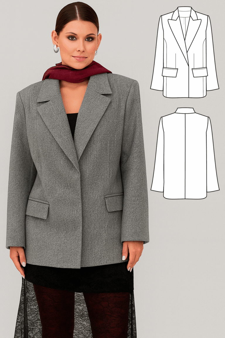 Yashma women's jacket sewing pattern + video tutorial - Fabrico