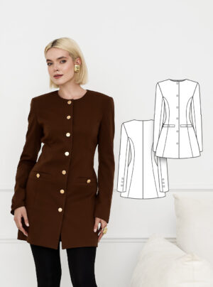 Gillian women's jacket dress sewing pattern + video tutorial