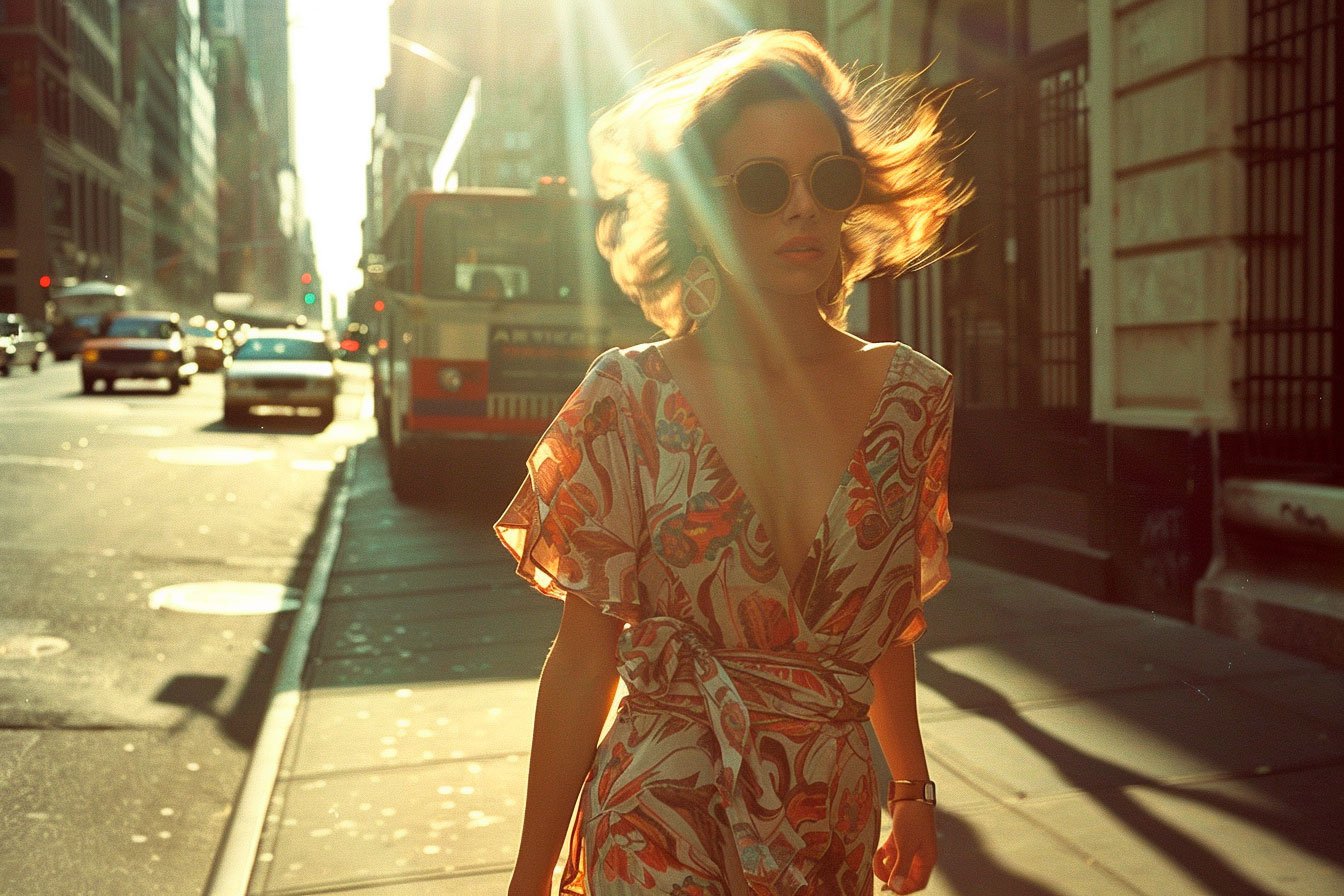 1970s wrap dress — comfortable and flattering