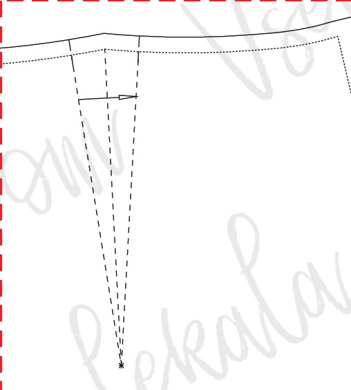 Tuck or dart marking on a pattern