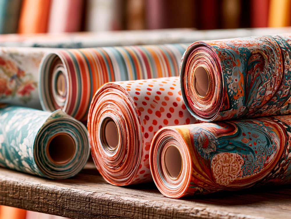 Summer print fabrics — florals, stripes, polka dots, geometrics and paisleys