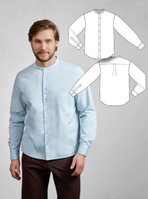 Artur men's shirt sewing pattern + video tutorial