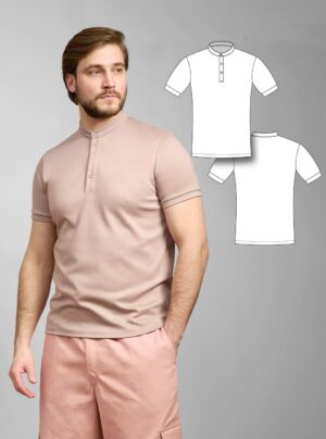 Leon men's polo shirt sewing pattern + video tutorial