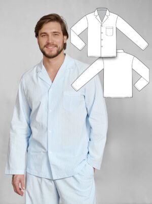 Miguel men's pajama shirt sewing pattern + video tutorial