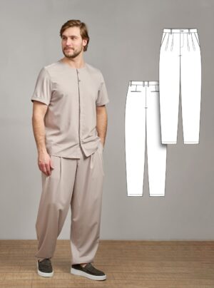Roberto men's trousers sewing pattern + video tutorial