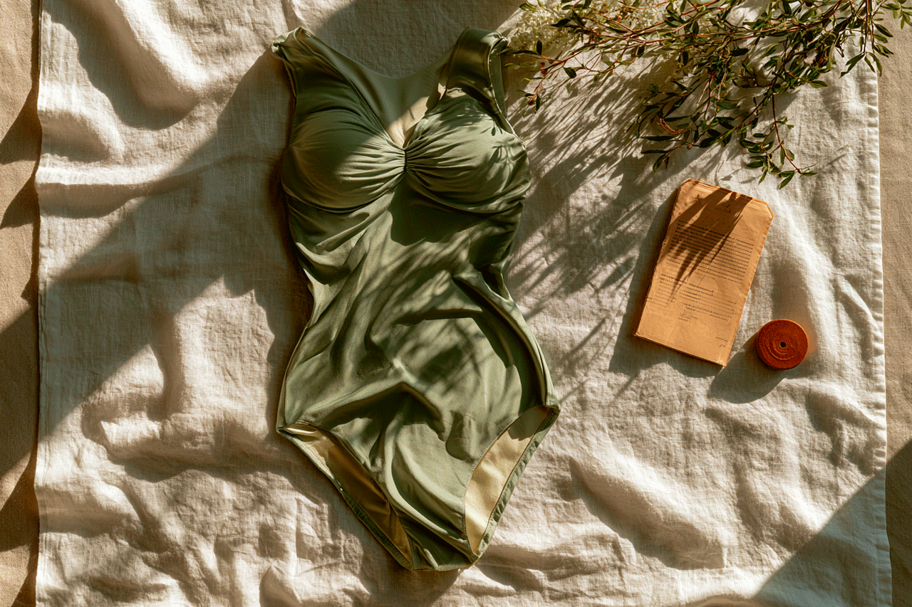 A finished home-sewn swimsuit — the reward for learning swimwear sewing techniques