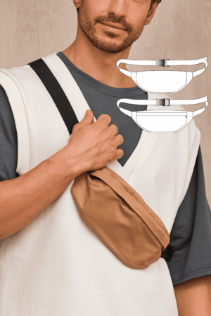 Genuya — Men's Waist Bag PDF Sewing Pattern + Video Tutorial | One Size | Fabrico