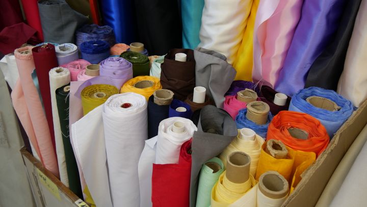 Thread and haberdashery on a retail shelf