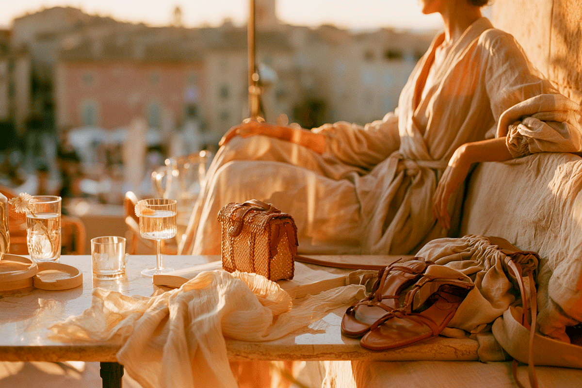 Dual-purpose dress styled away from the beach for a summer lunch