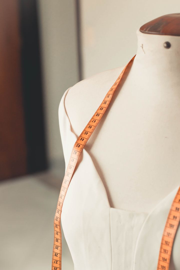 A measuring tape on a garment