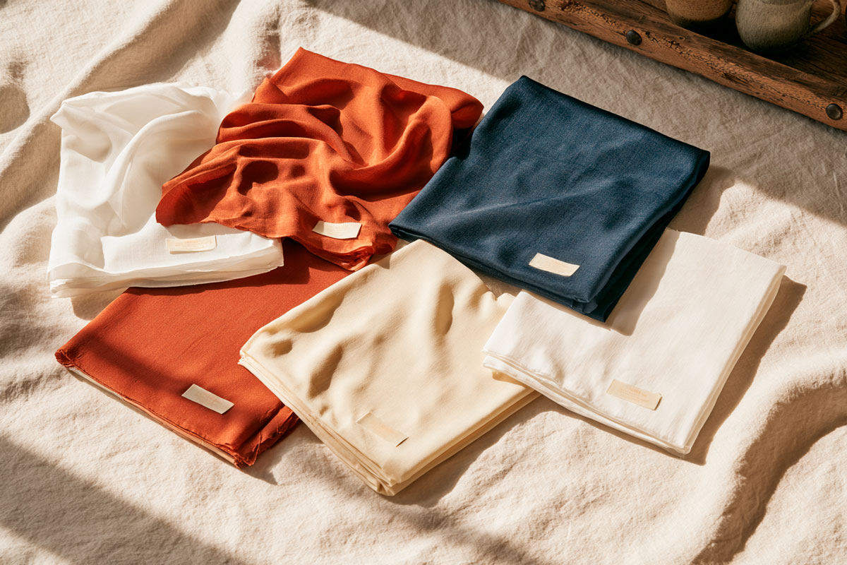 The fabric shopping list for a summer holiday capsule wardrobe — navy, white, terracotta, cream